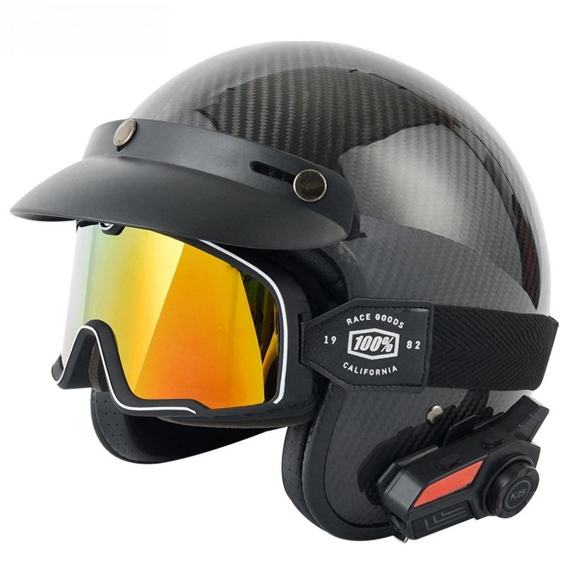 Noir brillant 3K (visière teintée rouge + Bluetooth K25)