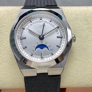 Reloj Mecánico Automático para Hombre OEM ODM con Fase Lunar, Correa de Goma Azul, Resistente al Agua, de Lujo, para Negocios - Product Image 1