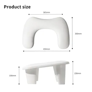 Arm Rest for Nails Tech U-shaped Manicure Nail Arm Rest Stand Big White Armrest Microfiber PU Leather Hand Rest Pillow for Nails