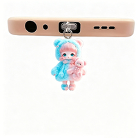Bouchon anti-poussière universel pour téléphone en acrylique, pendentif chat mignon, breloque décorative pour téléphone portable, cadeau pour filles