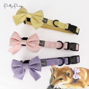 สายรัดสุนัขผ้าแจ็คการ์ดลายผีเสื้อหัวใจสีม่วงพร้อมพิมพ์ซับลิเมชันใช้ได้ทุกชุดกระเป๋าใส่ถุงใส่อุจจาระ - Product Image 4