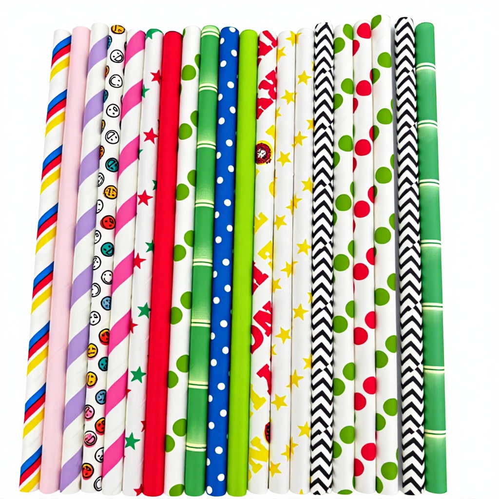 Free Sample Factory Direct Sale Disposable Paper Straw 100% Biodegradable Multi-color Drinking Straw for Party Suppliers