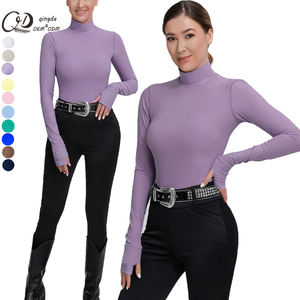 カスタム四季対応レディース乗馬シャツ 長袖 親指穴付き メッシュ生地 競技用ショーシャツ - Product Image 2