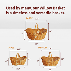 Paniers de marché ovales en osier pour fleurs, fruits, emballages cadeaux pour bébés, fournitures, panier cadeau tressé avec poignée - Product Image 3