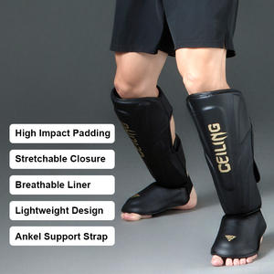 Nuovo stile Shin Insteps nero pelle PU professione boxe Shinguards uomini passo-passo di alta qualità adulti MMA <span class=keywords><strong>parastinchi</strong></span> - Product Image 6