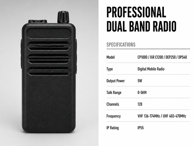 XiRC1200/DEP250  DMR Digital Two Way Radio IP55 Dustproof Waterproof Dual Mode Handheld Walkie Talkie