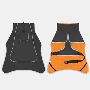 Jaket anjing besar pola polos reversibel katun poliester luar ruangan tahan air tahan angin hangat reflektif pakaian musim dingin hewan peliharaan - Product Image 5