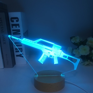 Lámpara LED 3D con Figura de Pistola de Luz <span class=keywords><strong>Modelo</strong></span> 3000, Decoración de Pared para Oficina, Dormitorio, Hogar, Regalo para Niños, Oferta de Fábrica, Envío Directo - Product Image 6