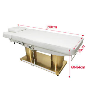 יופי ספא מיטת ספא להתאמה אישית זהב כפולה בסיס נירוסטה 3/4 מנוע טיפול קוסמטי מתכוונן טיפול קוסמטי ספא עיסוי - Product Image 6