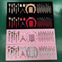 Ensemble de 23 pinceaux de maquillage en diamant scintillant, synthétiques, rose, avec strass, style glamour et brillant, avec boîte cadeau