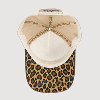 Casquette de baseball bicolore en coton de qualité supérieure, style A-frame à 5 panneaux, avec lettres 3D, imprimé léopard, visière et logo brodé personnalisé, fermeture snapback
