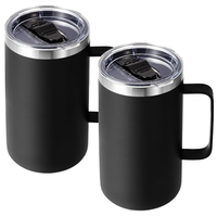 Mug de voyage réutilisable en acier inoxydable avec revêtement en poudre, gobelet isotherme en acier inoxydable de 24 oz, tasses à café en gros avec couvercles