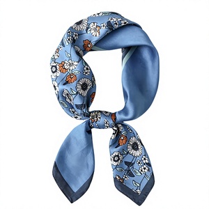 Latest Fashion Satin <b>Silk</b> <b>Scarf</b> Printed Square Shawl Paisley Floral Hijab <b>Scarf</b> for <b>Women</b> Wholesale Custom Design Sublimation - Product Image 5