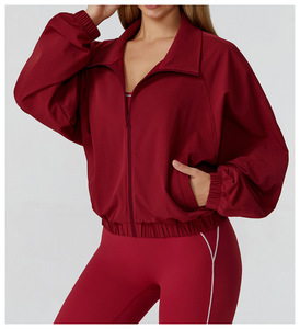 Chaqueta Cortavientos <span class=keywords><strong>Deportiva</strong></span> Personalizada para <span class=keywords><strong>Mujer</strong></span> con Cierre de Cremallera, Chándal para Gimnasio, Secado Rápido para Correr al Aire Libre - Product Image 2