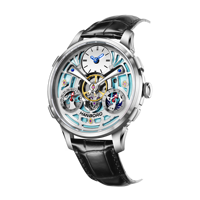 Montre automatique pour homme à boîtier rond entièrement squeletté, multifonctionnelle, affichage des phases lunaires, bracelet en cuir, montre mécanique de luxe