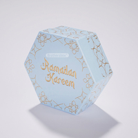 Caja de Regalo Octogonal de Cartón para Decoración de Ramadán, Caja de Regalo de Lujo para Dulces Árabes con Logotipo en Relieve