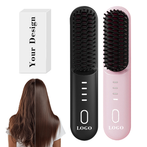 0728 Portable Multifunctional Straightening <b>Comb</b> Four-speed Temperature Adjustment Hair Brush Easy Charging <b>Hot</b> for Travel - Product Image 1