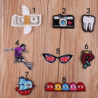 Patchs brodés multi-styles de dessins animés, thermocollants, à dos adhésif, pour vêtements, vestes, sacs à dos, chapeaux