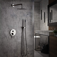 Système de douche à effet pluie mural - Robinet rond encastré CUPC avec technologie de mélangeur colonne