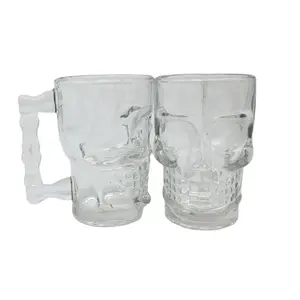 clear skull shape glass beer cup mugs