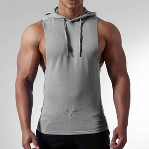 Bodybuilding muscolatura felpa Activewear in cotone Spandex con cappuccio canotta per il Fitness senza maniche <span class=keywords><strong>felpe</strong></span> da palestra - Product Image 5