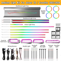 Icarsin 64 couleurs lumière ambiante dynamique pour JETOUR T2 2023-2024 Kit de mise à niveau d'éclairage LED intérieur accessoires