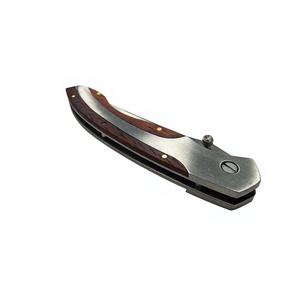 سكين متعدد الوظائف للتخييم والصيد من الفولاذ المقاوم للصدأ مع مقبض خشبي وشفرة 7.5 سم للاستخدام الخارجي - Product Image 3