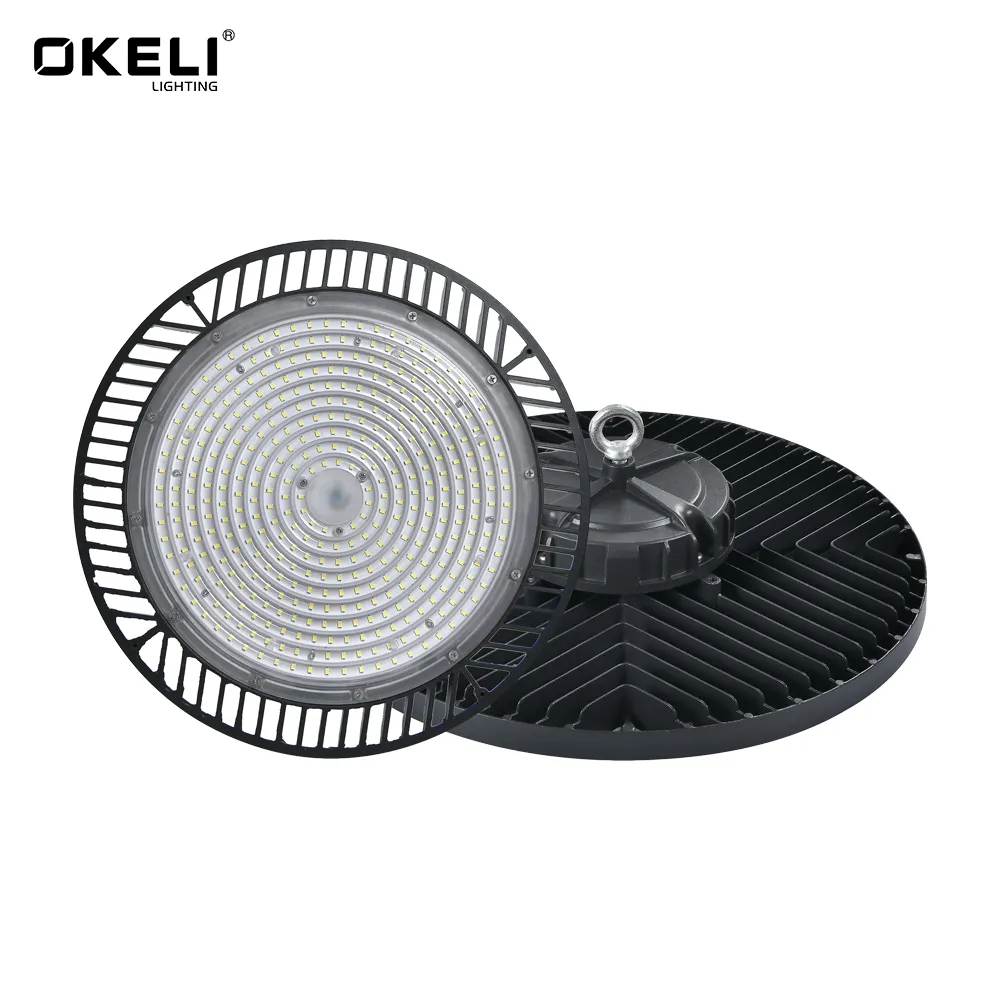 OKELI Waterproof IP65 Outdoor Gas Station Ufo lighting fixture 50w 100w 150w 200w 240w 300w Dimmable Led High Bay Light