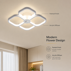 Plafonnier LED moderne en acrylique 32W, tricolore, haute CRI, à montage en surface, décoratif pour chambre, salon, couloir - Product Image 2