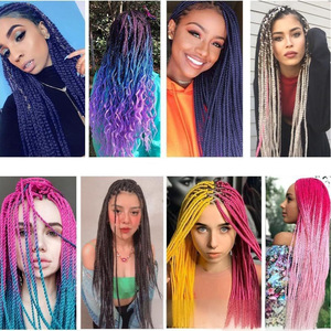 Cheveux synthétiques à tresser Futura, tresses fines dégradées, postiche queue de cheval teint à haute température, style Miss - Product Image 4