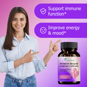 Cápsulas de Complejo para la Salud Femenina con Polvo de Arándano Rojo, Favorecen la Relajación, el Equilibrio y la Función Inmunológica - Product Image 6