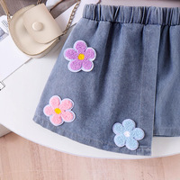 Ensemble de vêtements pour filles en bas âge, jean, haut court à bretelles fleuries, jupe en jean, short, ensemble de vêtements d'été pour enfants, ensemble de vêtements pour filles, 2 3 4 5 6 7t