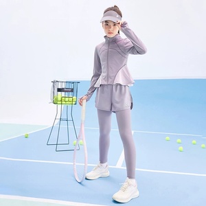 Combinaison de sport pour filles, respirante et à séchage rapide, pour le badminton, le <span class=keywords><strong>tennis</strong></span>, le yoga, printemps-automne - Product Image 3
