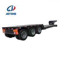 Remorque de camion à plateau surbaissé à col de cygne détachable à chargement frontal robuste avec 3, 4, 5 essieux, 60, 70, 80, 100, 120 tonnes