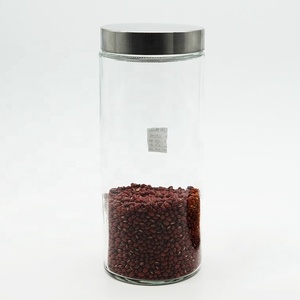 Bocal en verre de stockage de nourriture de cuisine de grande taille de cylindre de 420ML avec couvercle en acier inoxydable pour haricots am cornichons - Product Image 2