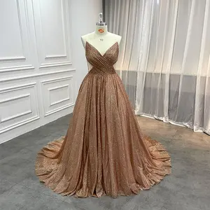 Wholesale Factory Latest Sexy Sparkly Evening Dresses New Design Pleating Real Prom Gown