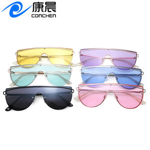 Lunettes de soleil Conchen Fashion en métal, verres roses UV400, unisexe, grande monture, protection solaire, pour voyage et performance scénique - Product Image 5