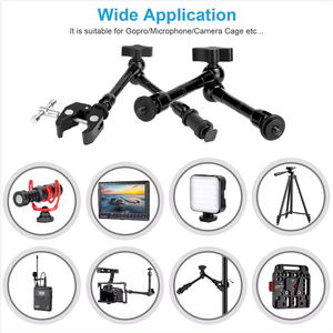 Bras magique articulé de <span class=keywords><strong>11</strong></span> pouces à friction et grande pince réglable pour écran LCD, éclairage vidéo LED - Product Image 3