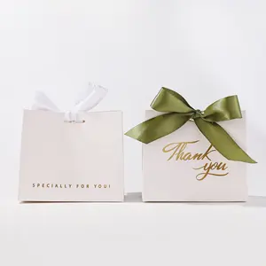 Forme carrée en gros motif carton papier pliant Cookie chocolat mariage bonbons bonbons blanc merci boîtes pour porte cadeau