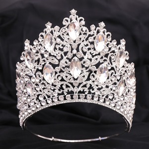 HP5223 Queen Crown Tiara Headpiece 5,5 pulgadas Aleación de alta calidad boda <span class=keywords><strong>postizo</strong></span> Rhinestone diamante para Festival de mujeres - Product Image 3