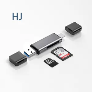 USB 3.0 متعدد الوظائف قارئ بطاقات مع SD TF فتحات الجملة نوع C المصغّر USB و 3 في 1 قارئ بطاقات