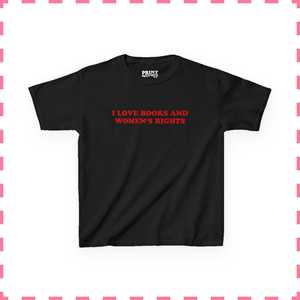 Camiseta Baby Tee OEM ODM con Estampado 'I Love Books And Women's Rights', Estilo Feminista, Y2K, para Amantes de los Libros, Estética Coquette, Regalo Original - Product Image 3