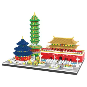 New 4980pcs ABS Plastic Brick Set Beijing Skyline Building Educational Toy for Adults Modern Architecture Collection Made China