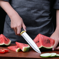 Ensemble de 6 couteaux de cuisine en acier inoxydable avec manche en plastique, comprenant un éplucheur et un couteau à fruits, outils de cuisine pour la maison, vente en gros