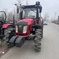 Tracteur d'occasion Dongfeng 1204-6A, moteur diesel 4 cylindres 120 chevaux, boîte de vitesses Changchai, 80% neuf, pour ferme et jardin