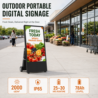 Affichage numérique mobile extérieur double face avec batterie 78Ah, luminosité élevée 2000 Nits, résistant aux intempéries IP65, Android 11