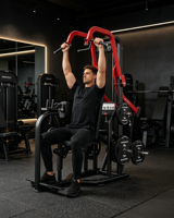 Machine de tirage vertical à charge par plaques, en acier, sécurisée, pour exercices assis dorsaux, avec poignée à deux angles, durable, réglable, pour salle de sport commerciale