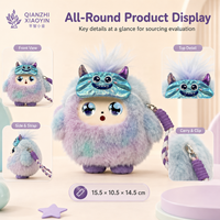 Sac à bandoulière en peluche AI MOMO Monster avec masque à cornes métalliques, yeux LED à ambiance lumineuse, et fonction de clonage vocal ChatGPT pour la mémoire (plus de 50 langues)