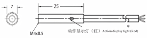 เซ็นเซอร์ตรวจจับระยะใกล้แบบเหนี่ยวนำทรงกระบอกชนิดมีฉนวนป้องกัน M4 รุ่น FIPS-25M4-0.8DP-NO ระยะตรวจจับ 0.8 มม. แบบ DC PNP NO สายเคเบิล 3 สาย มาตรฐาน IP67 พร้อมไฟ LED สีแดง - Product Image 4
