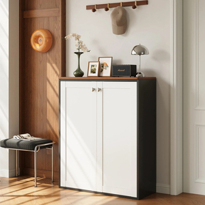 Armoire de rangement pour chaussures en acier de qualité supérieure avec dessus en bois massif et étagères réglables, organisateur robuste pour l'<span class=keywords><strong>entrée</strong></span> de la maison - Product Image 5